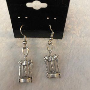 BOGO Magnolia Spring Wine Time Earrings Corkscrew